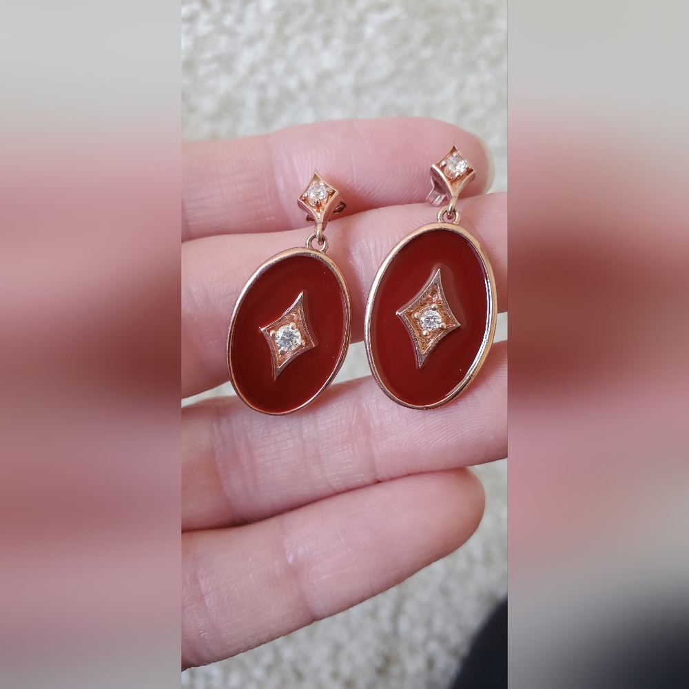 Sterling silver earring rose gold plated boho